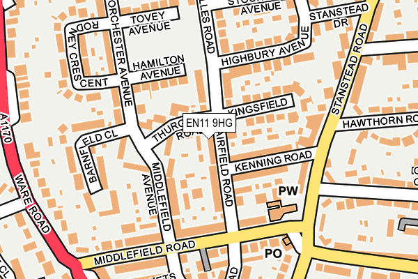 EN11 9HG map - OS OpenMap – Local (Ordnance Survey)