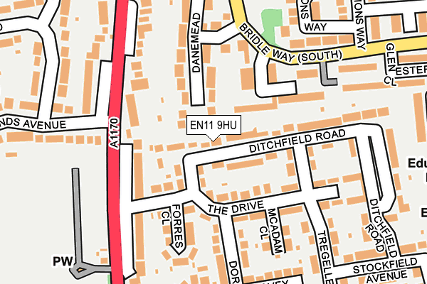 EN11 9HU map - OS OpenMap – Local (Ordnance Survey)
