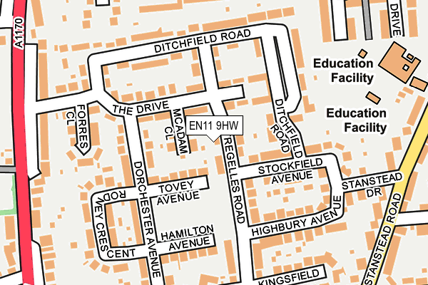 EN11 9HW map - OS OpenMap – Local (Ordnance Survey)