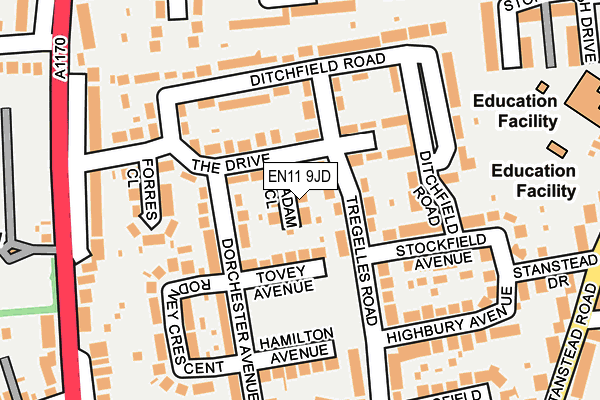 EN11 9JD map - OS OpenMap – Local (Ordnance Survey)