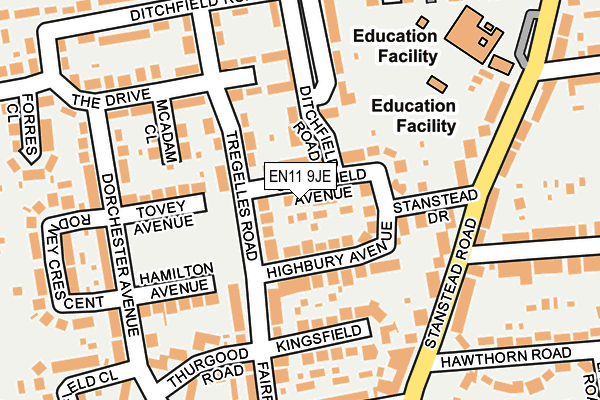 EN11 9JE map - OS OpenMap – Local (Ordnance Survey)