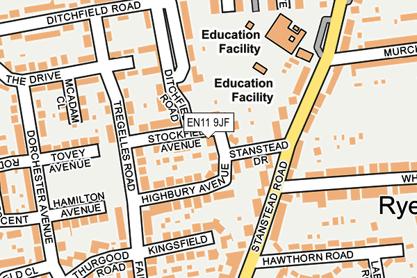 EN11 9JF map - OS OpenMap – Local (Ordnance Survey)