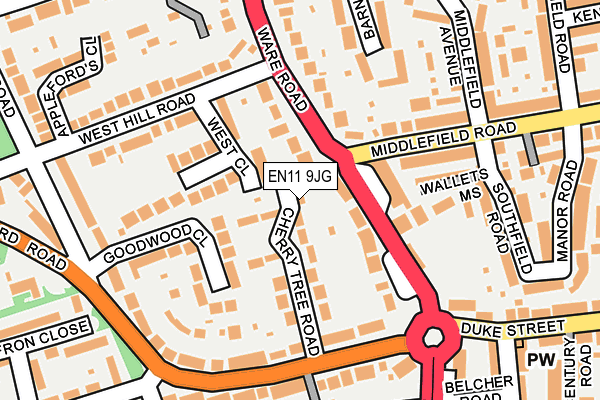 EN11 9JG map - OS OpenMap – Local (Ordnance Survey)