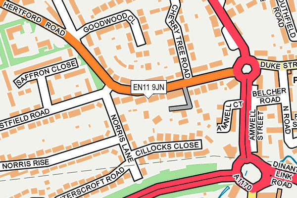 EN11 9JN map - OS OpenMap – Local (Ordnance Survey)