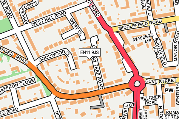 EN11 9JS map - OS OpenMap – Local (Ordnance Survey)