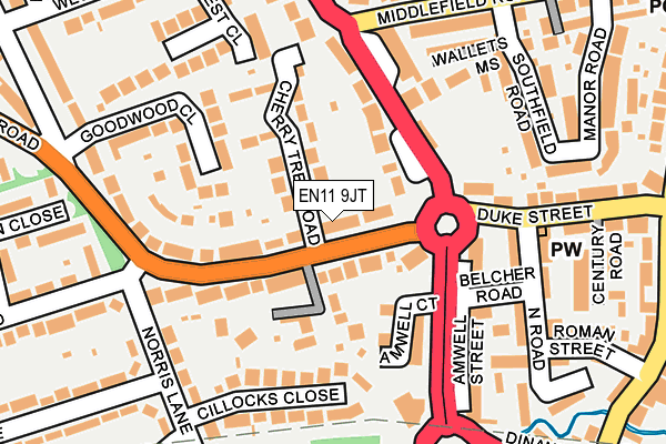 EN11 9JT map - OS OpenMap – Local (Ordnance Survey)