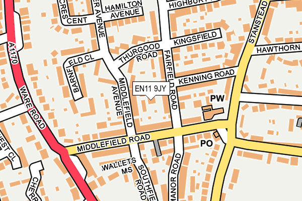 EN11 9JY map - OS OpenMap – Local (Ordnance Survey)
