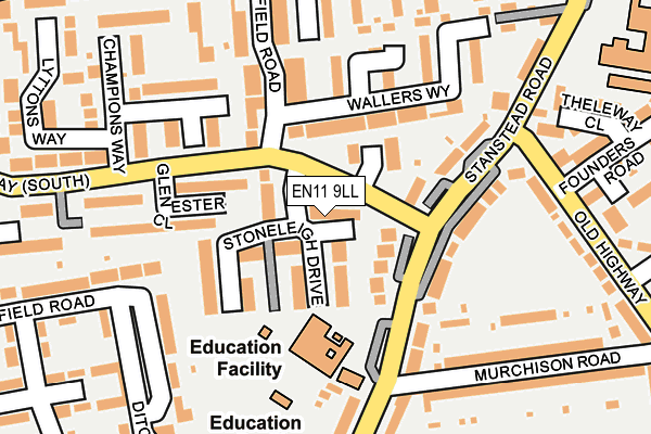 EN11 9LL map - OS OpenMap – Local (Ordnance Survey)