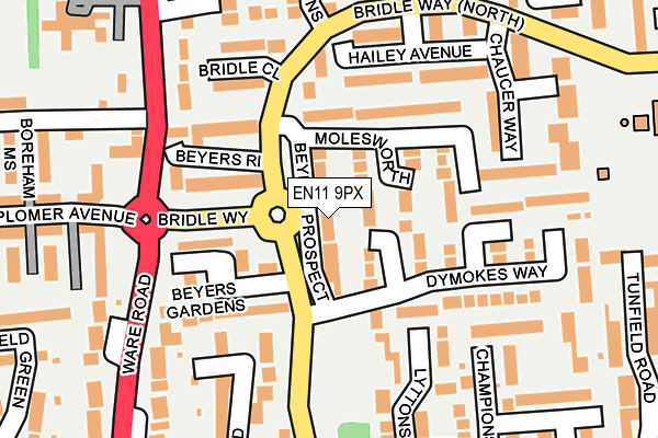 EN11 9PX map - OS OpenMap – Local (Ordnance Survey)