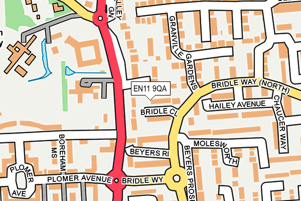 EN11 9QA map - OS OpenMap – Local (Ordnance Survey)