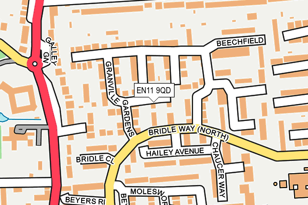 EN11 9QD map - OS OpenMap – Local (Ordnance Survey)