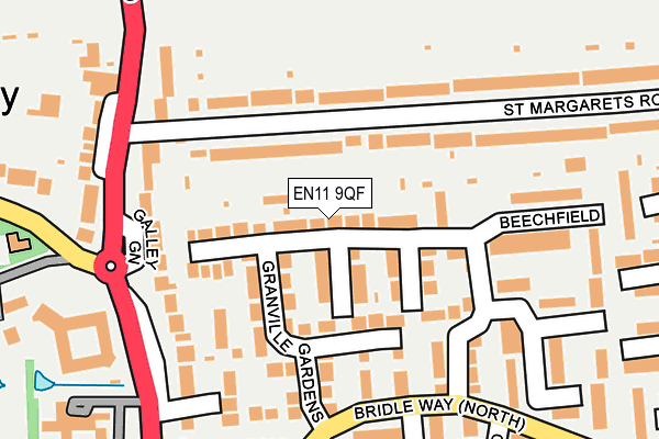 EN11 9QF map - OS OpenMap – Local (Ordnance Survey)