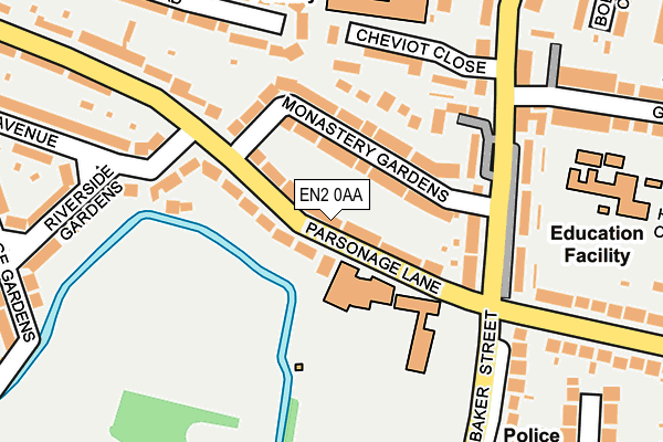 EN2 0AA map - OS OpenMap – Local (Ordnance Survey)