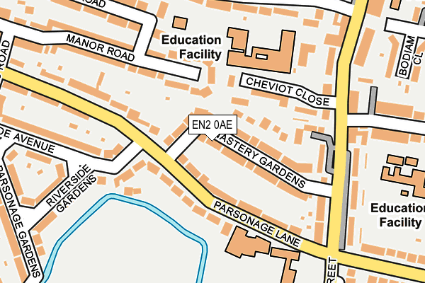 EN2 0AE map - OS OpenMap – Local (Ordnance Survey)