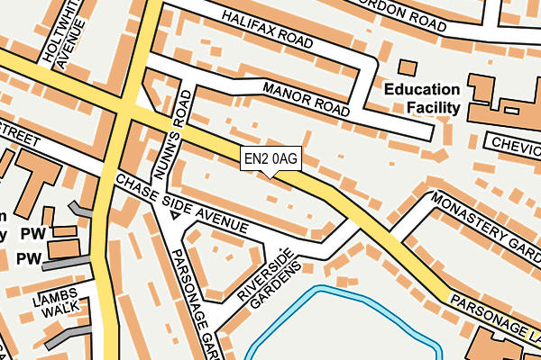 EN2 0AG map - OS OpenMap – Local (Ordnance Survey)