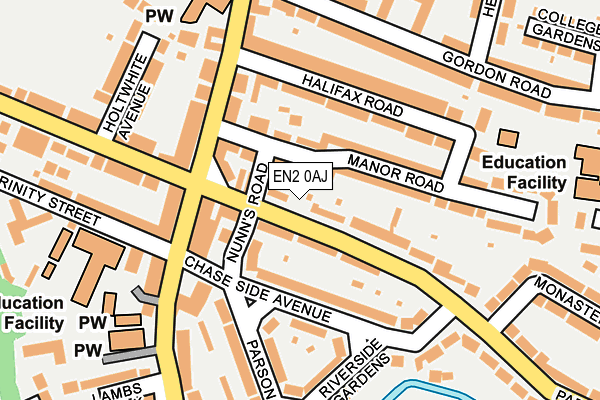 EN2 0AJ map - OS OpenMap – Local (Ordnance Survey)