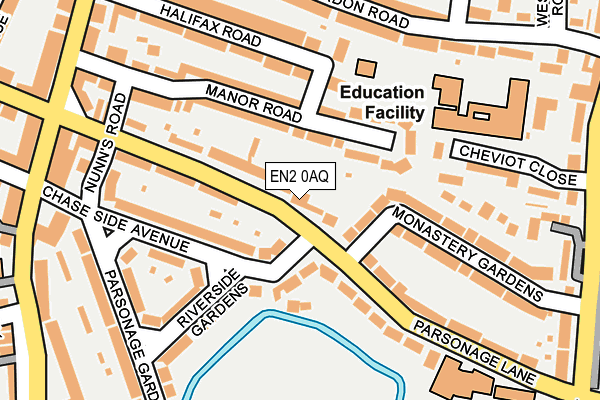 EN2 0AQ map - OS OpenMap – Local (Ordnance Survey)