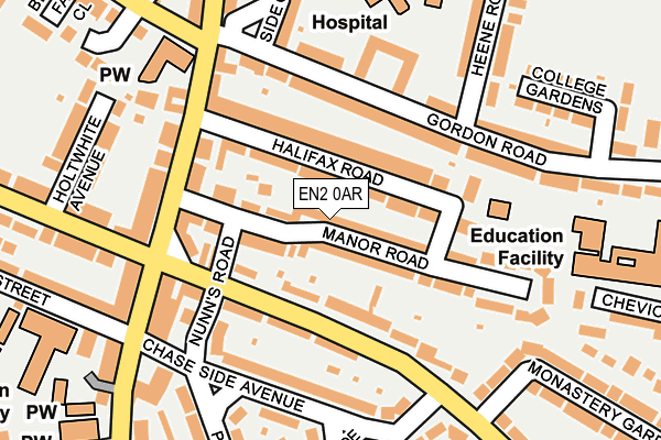 EN2 0AR map - OS OpenMap – Local (Ordnance Survey)