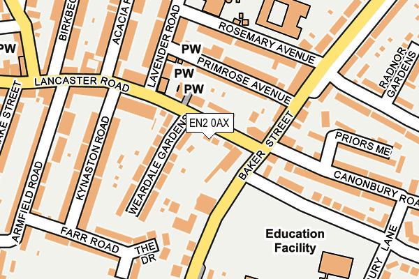 EN2 0AX map - OS OpenMap – Local (Ordnance Survey)