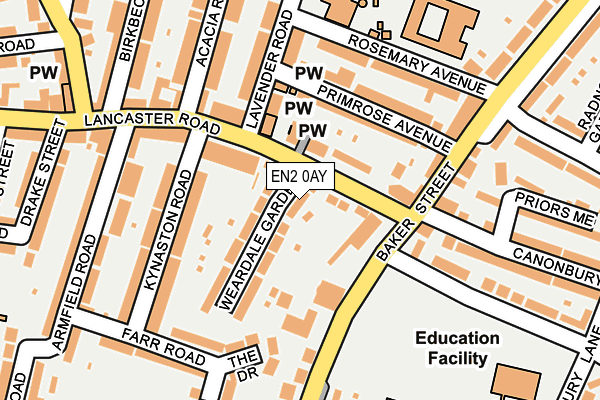 EN2 0AY map - OS OpenMap – Local (Ordnance Survey)