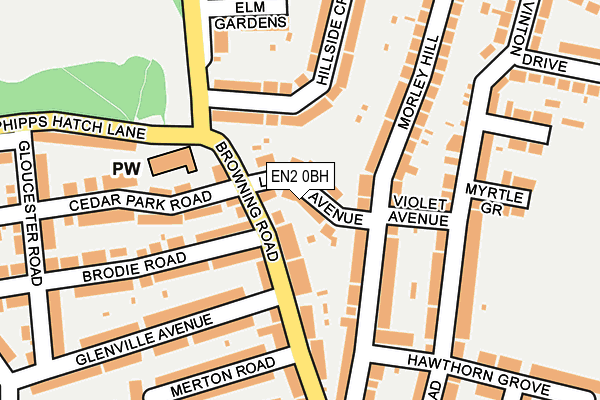 EN2 0BH map - OS OpenMap – Local (Ordnance Survey)
