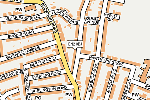 EN2 0BJ map - OS OpenMap – Local (Ordnance Survey)