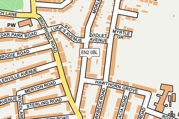 EN2 0BL map - OS OpenMap – Local (Ordnance Survey)