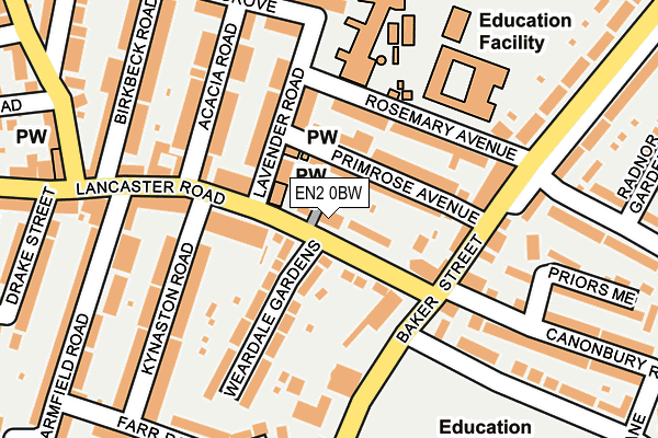 EN2 0BW map - OS OpenMap – Local (Ordnance Survey)