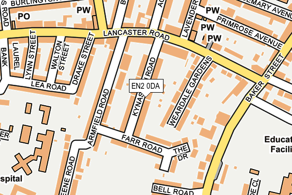 EN2 0DA map - OS OpenMap – Local (Ordnance Survey)