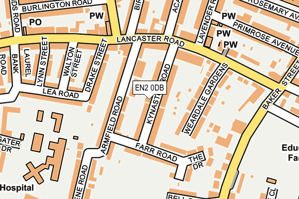 EN2 0DB map - OS OpenMap – Local (Ordnance Survey)