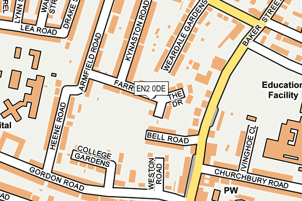 EN2 0DE map - OS OpenMap – Local (Ordnance Survey)
