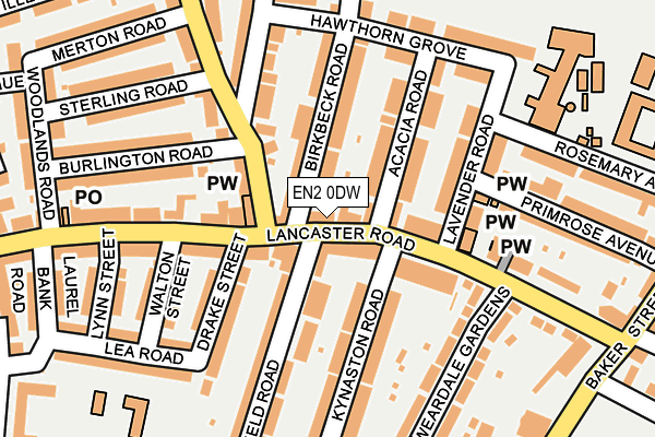 EN2 0DW map - OS OpenMap – Local (Ordnance Survey)