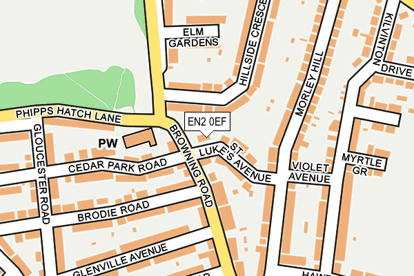 EN2 0EF map - OS OpenMap – Local (Ordnance Survey)