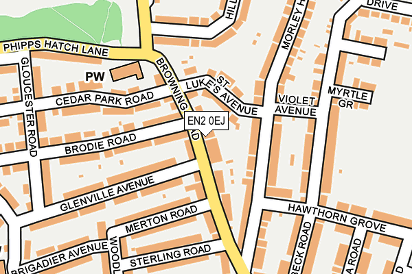 EN2 0EJ map - OS OpenMap – Local (Ordnance Survey)