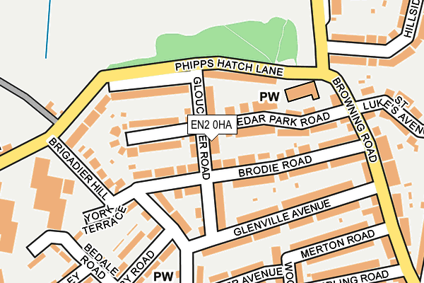 EN2 0HA map - OS OpenMap – Local (Ordnance Survey)