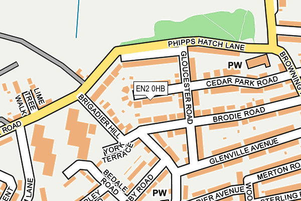 EN2 0HB map - OS OpenMap – Local (Ordnance Survey)