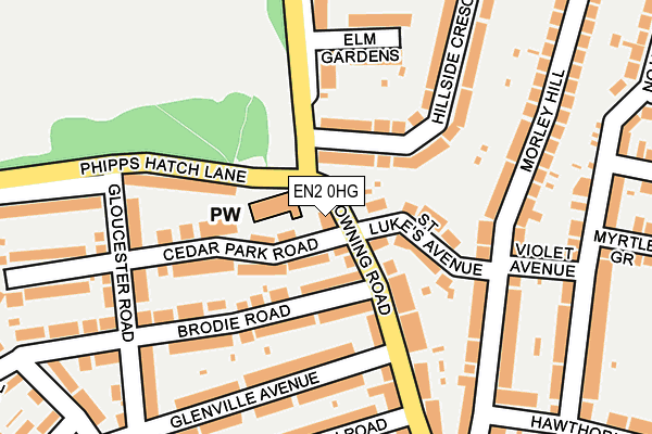 EN2 0HG map - OS OpenMap – Local (Ordnance Survey)