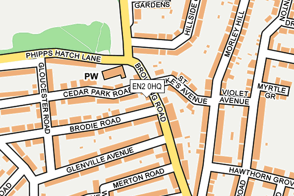 EN2 0HQ map - OS OpenMap – Local (Ordnance Survey)