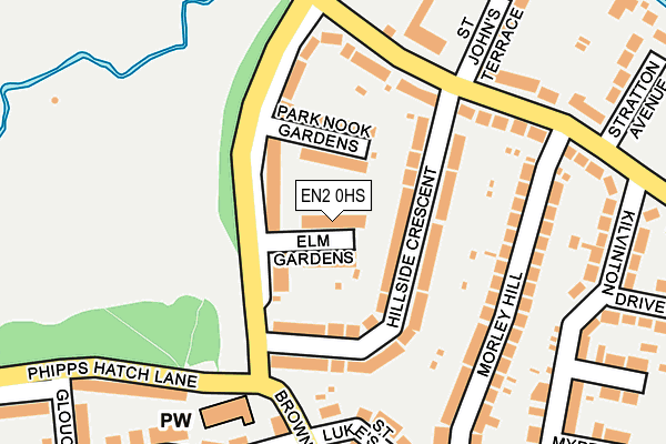 EN2 0HS map - OS OpenMap – Local (Ordnance Survey)