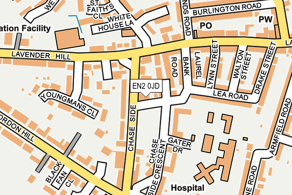 EN2 0JD map - OS OpenMap – Local (Ordnance Survey)