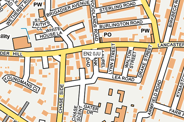 EN2 0JU map - OS OpenMap – Local (Ordnance Survey)