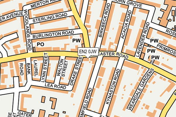 EN2 0JW map - OS OpenMap – Local (Ordnance Survey)