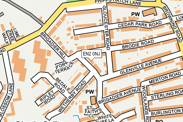 EN2 0NJ map - OS OpenMap – Local (Ordnance Survey)