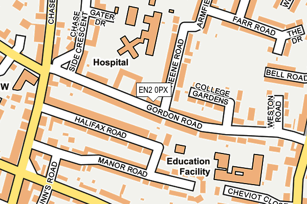 EN2 0PX map - OS OpenMap – Local (Ordnance Survey)