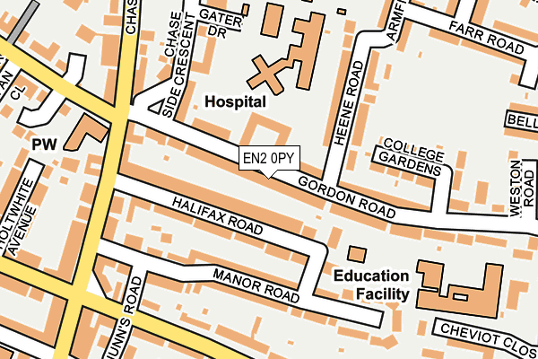 EN2 0PY map - OS OpenMap – Local (Ordnance Survey)