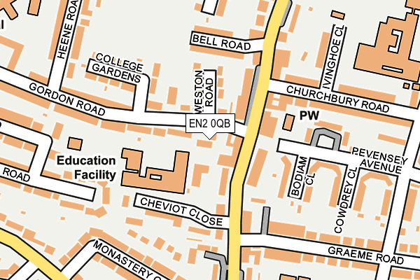 EN2 0QB map - OS OpenMap – Local (Ordnance Survey)