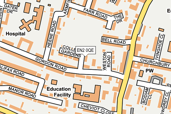 EN2 0QE map - OS OpenMap – Local (Ordnance Survey)