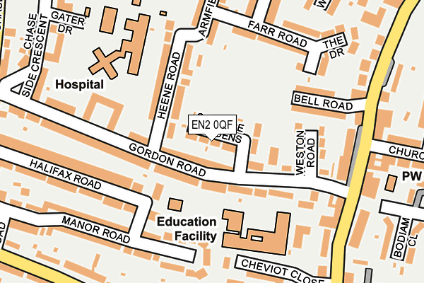 EN2 0QF map - OS OpenMap – Local (Ordnance Survey)