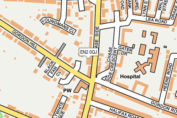 EN2 0QJ map - OS OpenMap – Local (Ordnance Survey)