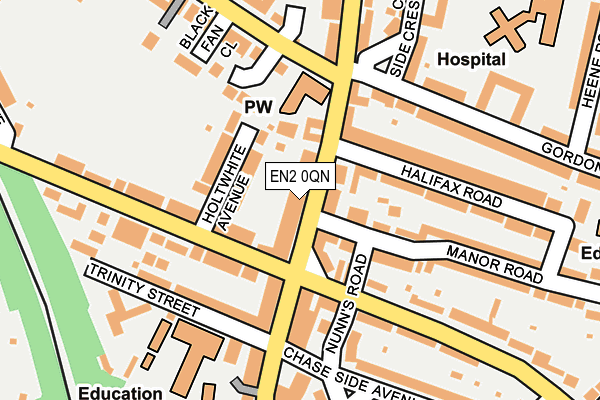 EN2 0QN map - OS OpenMap – Local (Ordnance Survey)